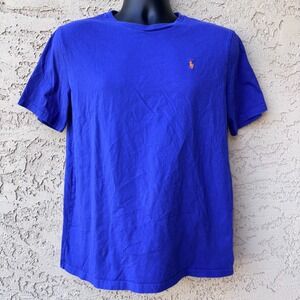 Polo Ralph Lauren XL (18-20)‎ Blue T-shirt Short Sleeve Preppy Orange Pony